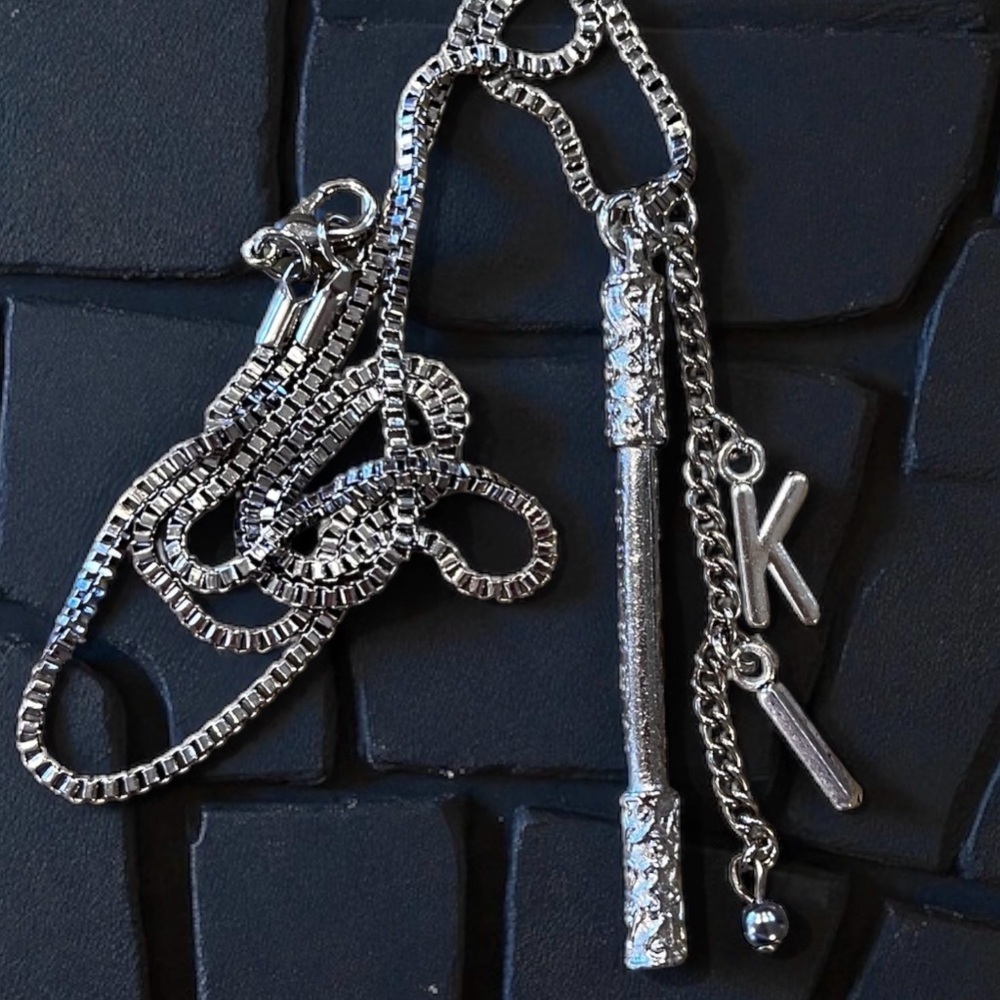 Dungeons and Dragons Monk necklace Monk staff and the initials KI DND jewelry - Picture 5 of 17